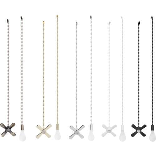 Ceiling Fan Pull Chain Pendant Set Fan Pull with Ball Chain Connector Included Light Bulb Shaped/Fan Shaped Pull Chain