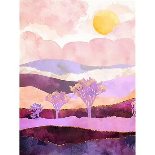 Landscape Mountain Printed Fabric 11CT Cross-Stitch Embroidery Complete Kit DMC Threads Sewing Handicraft Handmade Different