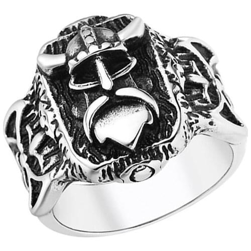Viking Warrior Headband Fashion Accessories Stainless Steel Viking Odin Face Amulet Amulet Men and Women Ring Viking Jewelry