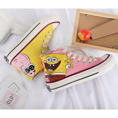 Replica 1970S Classic High-Top Student Hand Drawn Canvas Shoes Womens Ulzzang Harajuku Versatile Couple Cloth Shoes