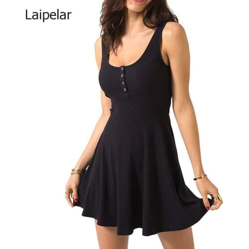 Sexy Black Summer Clothes Bandage Bodycon Mini Tank Dress High Waist Slim Solid Fit Flare Skater Casual Dress Women Club Clothin