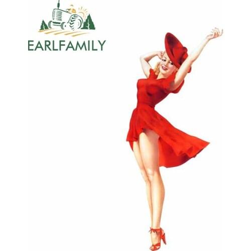 EARLFAMILY 13cm x 5.7cm For Pin Up Girl Car Accessories Stickers Waterproof Decal Vinyl Material Motorcycle Scratch-Proof Decor