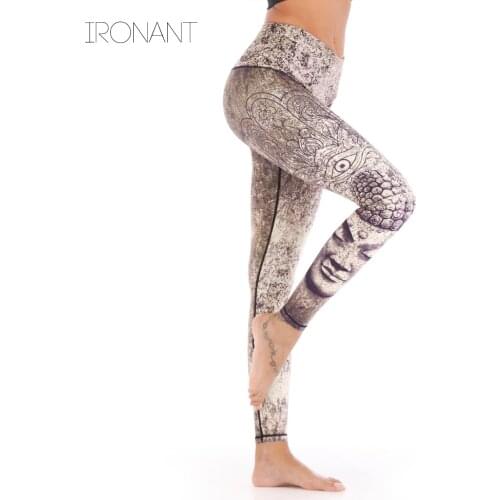 High Waist Yoga Leggings Energy Sports Pants Head Portrait Gym Leggings Quick Drying Running Pants Breathable Tummy Control