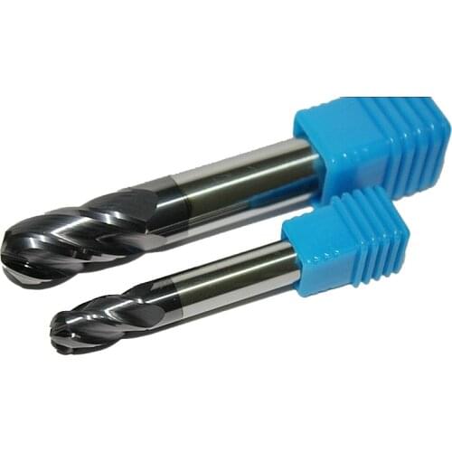 1pc Radius=3mm 4 Flutes HRC45 R3*12*D6*75 Solid Carbide Ball Nose End Mill CNC Router Bits tools Milling cutter