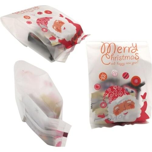 10pcs Merry Christmas Gift Bags Santa Claus Xmas Packing Bags Happy New Year 2020 Christmas Candy Bags Party Decoration Supplies