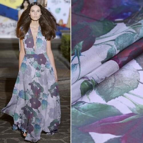 135cm silk chiffon fabric soft and transparent tulle fabric printed beach skirt dress silk fabric wholesale silk cloth