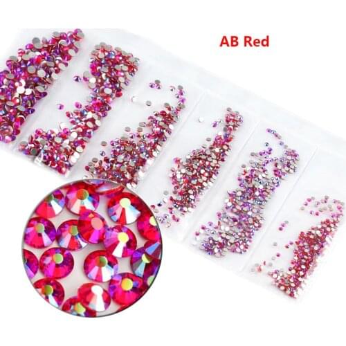 1 Pack 1700pcs Flatback Glass Nail Rhinestones Mixed Sizes SS4-SS12 Nail Art Decoration Stones Shiny Gems Manicure 60 Colors