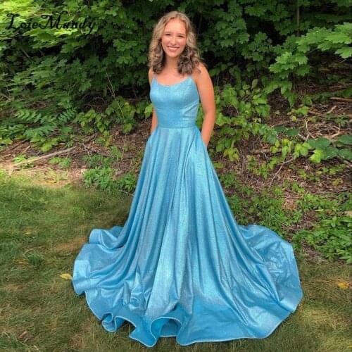 2021 Alluring Sequined Prom Dresses With Pocket Long Sexy Split Backless Evening Party Gowns For Women Vestidos largos de fiesta