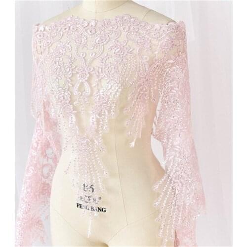 3yards Ivory 9Colours Europe Sequins Glitter Applique Lace Wedding Trim Dress DIY Manual Accessories Guipure Lace 60cm LW0121