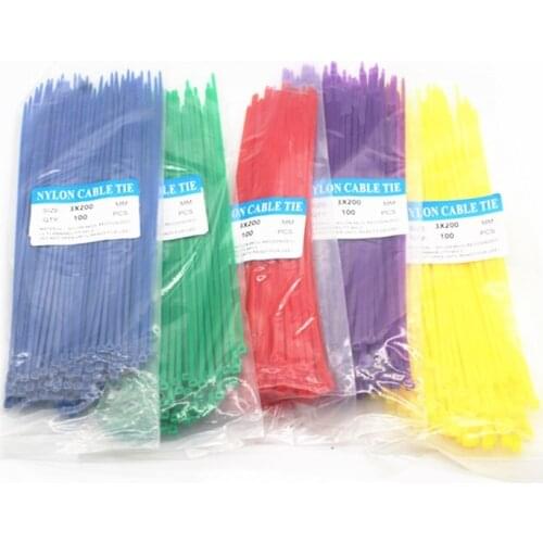 500Pcs/Bag Cable Ties 18 Colors Mixed Color 2.5mmx200mm Self-Locking Nylon Wire Cable Zip Ties Wire Fasten Cable Fasten bandage