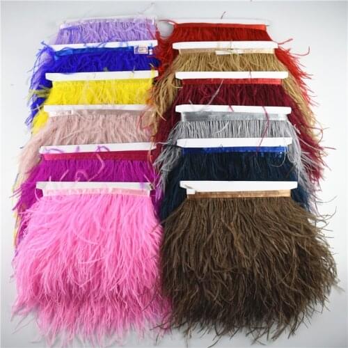 10Meters White Ostrich Feather Trim Width/10-15cm Ostrich feathers for crafts Ribbon Fringe Trim Carnaval Wedding Decoration DIY