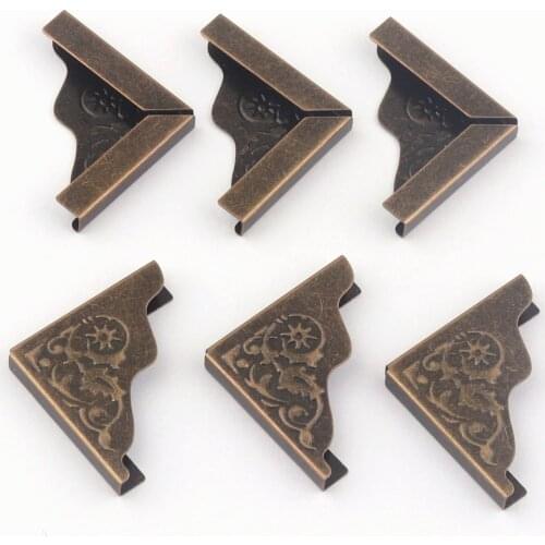 25mm Bronze Metal Protection Vintage Box Corner Decorative Wood Book Corner Clip 20Pcs