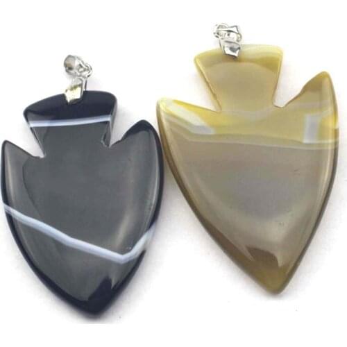 Arrow shape banded agates beads natural stone beads DIY loose beads for pendant making 1 piece wholesale