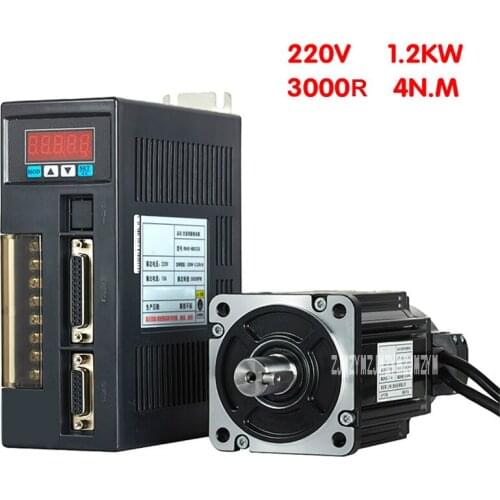 110V/220V RH110ST-M04030 Servo Motor Driver Set 1.2KW 4N.M 3000r/min Single-Phase AC Servo Motor Drive Kit 3M Extension Cord