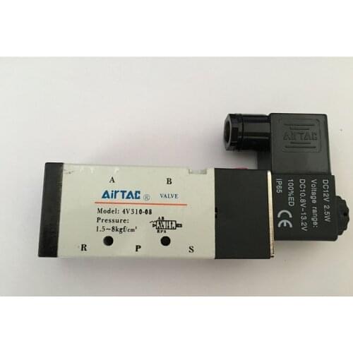 Solenoid valve air 4V310-08 Port 1/4" BSP 5/2 way control valve with Plug type red LED light DC12V,DC24V or AC110V AC220V