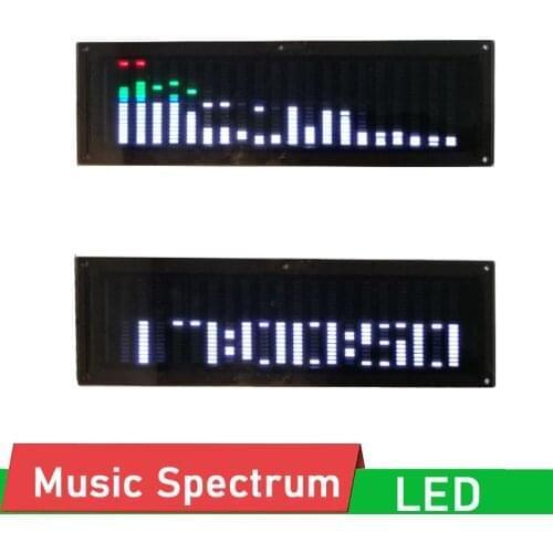 Voice control LED Music Spectrum Display Analyzer W CLOCK Audio Level Indicator Dynamic rhythm for mp3 PC power amplifier