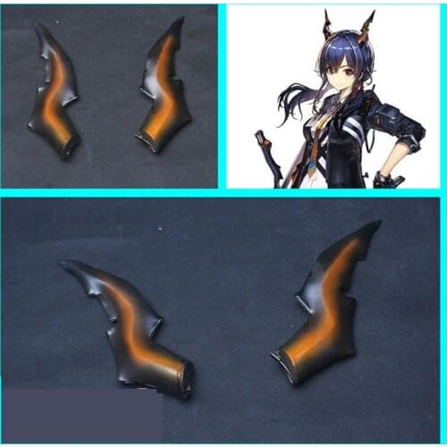 Anime Game Arknights Chen Cosplay Horns Dragon Horns Head Clip Headwear Hairwear Cosplay Props Accessories Hair Clip Halloween