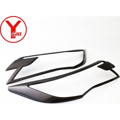 Carbon head light cover For MITSUBISHI PAJERO SPORT Shogun montero sport 2015 2016 2017 2018 headlights part accessories YCSUNZ