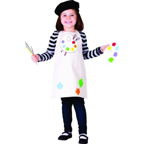 Child Little Girls Talented Artist Professional Clothing Painter Fancy-Dress Halloween Cosplay Carnival Costume