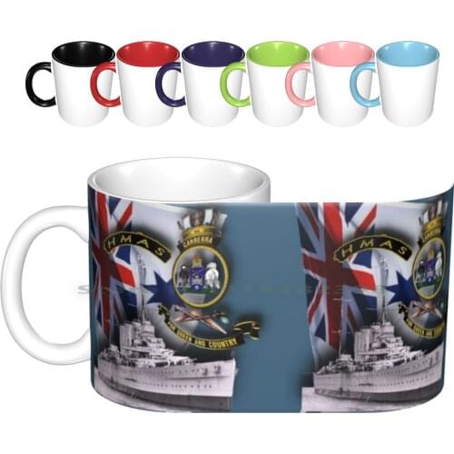 " Hmas Canberra " Ceramic Mugs Coffee Cups Milk Tea Mug Warships Ships Australia Idea Armed Forces Online Games War Games Pc