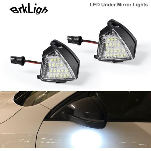 2Pcs White Canbus LED Under Side Mirror Lamps Puddle Light For VW Golf 5 6 Passat B5 B6 Sharan 1 2 Jetta GTI EOS Tourn Rabbit