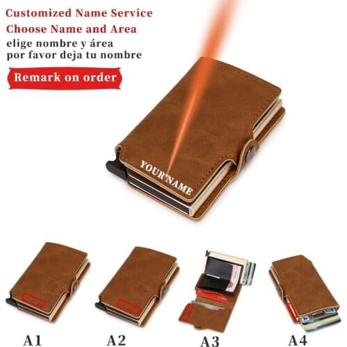 Custom Name Credit Card Holder Mens Metal Smart Fashion Ultra-Thin Wallet Bank Credit Card Holder Wallet Name Engraving Purse