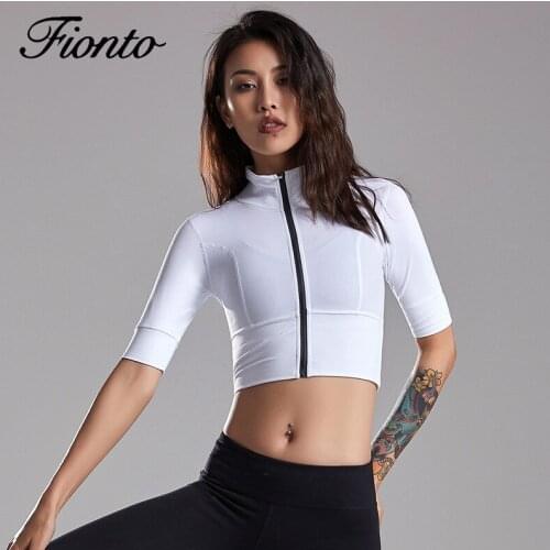 Atutmn Half Zipper Long Sleeve Running Jacket Quick Drying Sports Workout Slim Yoga Crop Top Shirt for Women Fitness Gym Clothes