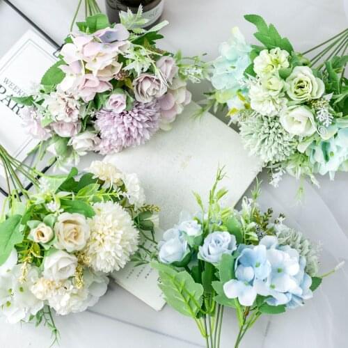 Hot selling 1pcs/ Nordic ins simulation rose wedding holding bouquet wedding photography props floral home decoration simulation