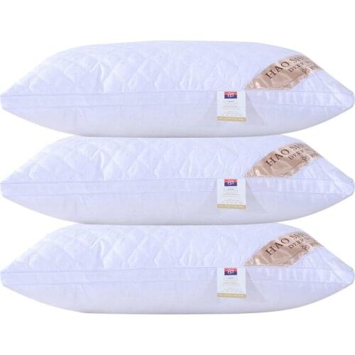 Brushed Cotton Three-dimensional Quilted Plaid Ultra-Stretch Pillow Core Hotel Family Universal Thicken Pillow