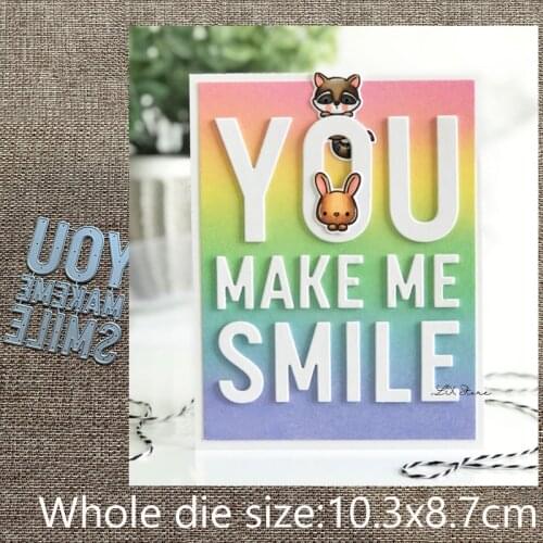 XLDesign Craft Metal Cutting Dies stencil mold Make Me Smile Word decoration scrapbook Album Paper Card Craft Embossing die cuts