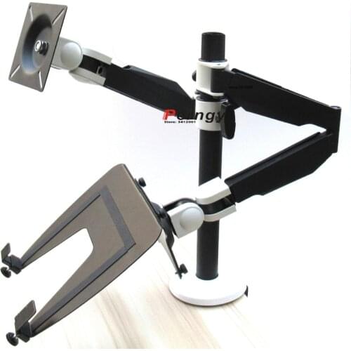 DL-LP1202 Multimedia vesa bracket 100X100 75X75 10"-27" monitor desk stand 2 arm laptop table bracket 10"-17" rotate 360