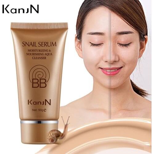 50g New Natural Brightening Snail BB Cream Moisturizing Foundation Base Makeup Whitening Face Beauty Cosmetics Care