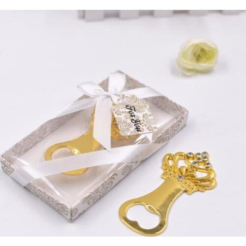 Creative Wedding Crown Bottle Opener Gold Color Wedding Anniversary Beer Opener Party Favor Gift LX4499