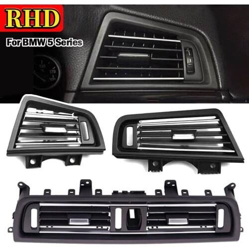 Front Row Wind Left Center Right Car Air Conditioning Vent Grill Outlet Panel With Chrome Plate For BMW 5 Series F10 F18 RHD