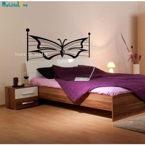 Bedside Wall Decals Butterfly Headboard Vinilos Paredes Home Decoration For Bedroom Self-adhesive New Vinyl Art Murals YT163