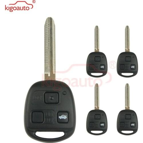 Denso( not Valeo) Kigoauto 5pcs Remote key for Toyota Land Cruiser FJ Cruiser 3 button 434Mhz TOY43 blade with 4D67chip