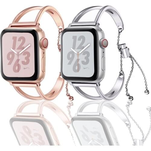 Women Band for Apple Watch SE 6 38mm 42mm 40mm 44mm Stainless Steel Strap Fashion Metal Bracelet iWatch Series 5 4 3 2 1