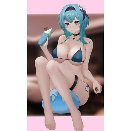 RuleMylife Eula Lawrence Genshin Impact Dog Sexy Anime Girl Stickers Decorate Cars, Rooms, Wardrobes, Desks,Computer