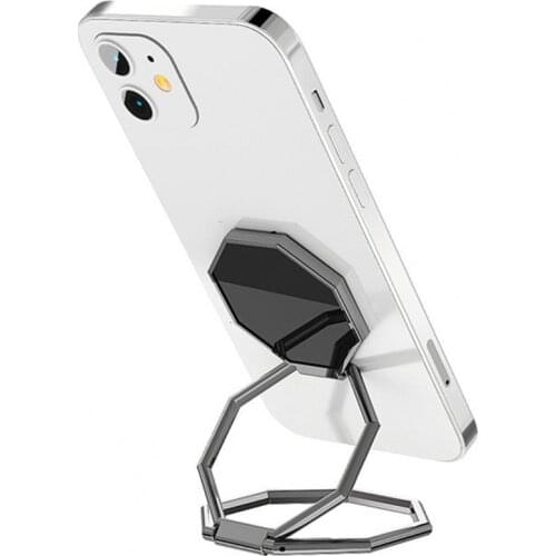Mobile Phone Holder Universal Magnetic Aluminum Alloy Double Ring Folding Stand in Tablet