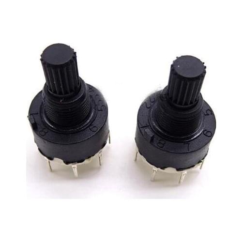 2pcs 6mm Diameter Knurled Shaft 2 Pole 3 Positions Rotary Switch DC 60V 0.3A SR16-2-3 2P3T/1P5T/2P4T/1P8T/1P6T