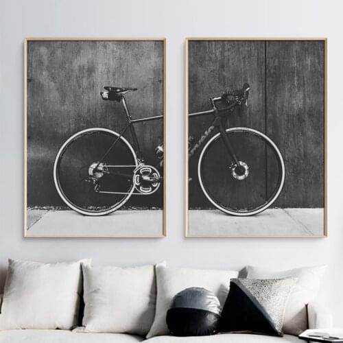 Vintage Bicycle Mountain Bike Landscape Wall Art Canvas Painting Nordic Posters and Prints Pictures Living Room Bedroom Decor