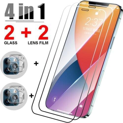 4in1 Screen Protector For iPhone 12 Pro XR XS 7 Plus 8 Plus 6 6s Camera Lens Film Glass For iphone 12 Pro Max 12 Mini 11 Pro 11