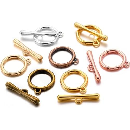 10 Sets Jewelry Clasp Rose Gold Silver Copper Alloy Connector OT Toggle Shape Connector For DIY Jewellry Making Findings