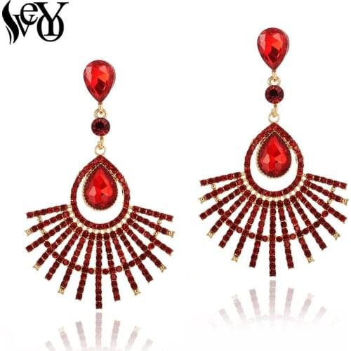 VEYO Luxury Full Rhinestone Drop Earrings Fashion Hyperbole Bridal Crystal Dangle Earrings Jewelry for Women Wholesale 2020 New
