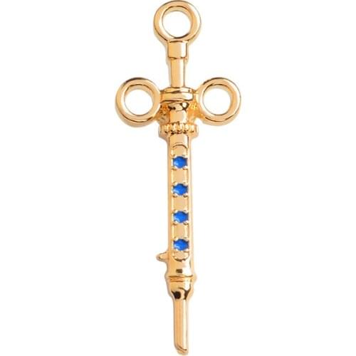 Syringe Pin Gold Medical supplies Brooch Badge Treatment Health Jewelry Graduation Gift for Doctors Nurse Students