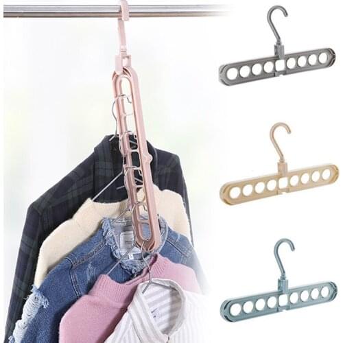 1Pcs Creative Adjustable Hanger Storage Rack Non-Slip Hanger Hook Wardrobe Tie Scarf Storage Bag Hanger Drying Rack