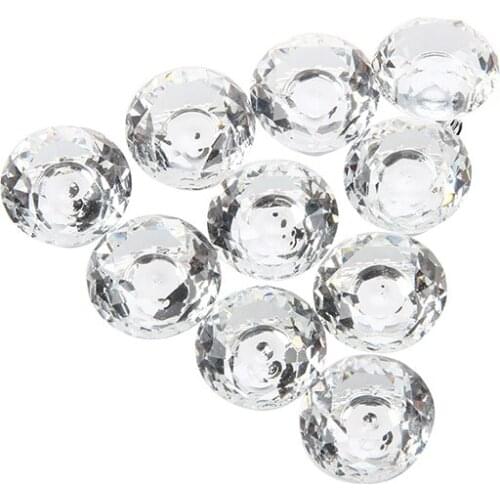 10pcs 30mm Diamond Crystal Glass Door Drawer Cabinet Furniture Handle Knob Screw