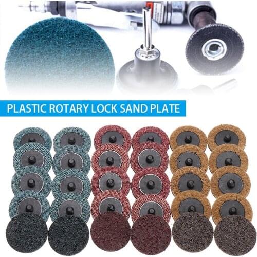 10Pcs 2" 50mm Sanding Roloc Discs Scotch Brite Roll Lock Surface Coarse Pads 60/80/100/150/180/240 Grit For Polishing
