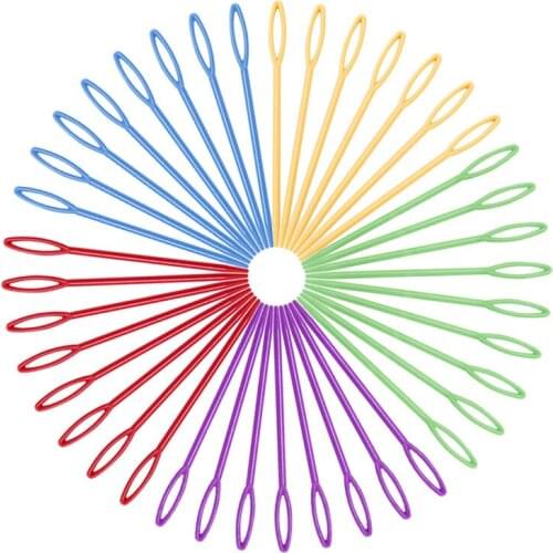 100Pcs Crochet Hooks DIY Sweater Weaving Tools Knitting Needles Plastic 9CM Muliti-Color Tapestry Wool Yarn Needle