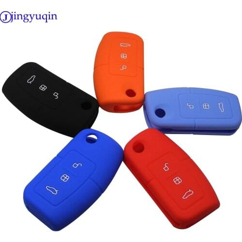 3 Button Silicone Car Remote Key Fob Cover Case For Ford Fiesta Focus Mondeo Falcon B-Max C-Max Eco Sport Galaxy Protector